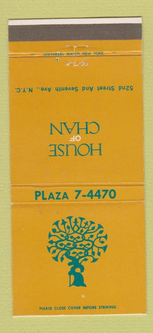 Matchbook Cover - House of Chan New York City 30 Strike