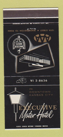 Matchbook Cover - Executive Motor Hotel Kansas City MO 30 Strike
