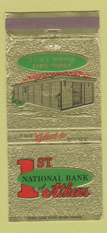 Matchbook Cover - 1st National Bank Athens TX 30 Strike