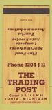 Matchbook Cover - The Trading Post Ionia MI SAMPLE 30 Strike
