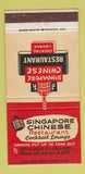 Matchbook Cover - Singapore Chinese Restaurant Orlando FL 30 Strike