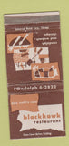 Matchbook Cover - Blackhawk Restaurant Chicago IL WORN 30 Strike