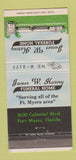 Matchbook Cover - James Harvey Funeral Home Fort Myers FL 30 Strike