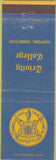 Matchbook Cover - Trinity College Hartford CT