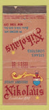 Matchbook Cover - Nikolaus Steaks Lobsters New York City WEAR 21 Strike Feature