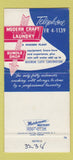 Matchbook Cover - Modern Craft Laundry Schenectady NY 30 Strike