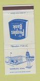 Matchbook Cover - Peoples Bank and Trust Waterloo IA 30 Strike