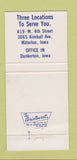 Matchbook Cover - Peoples Bank and Trust Waterloo IA 30 Strike