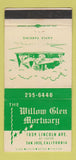Matchbook Cover - Willow Glen Mortuary San Jose CA 30 Strike
