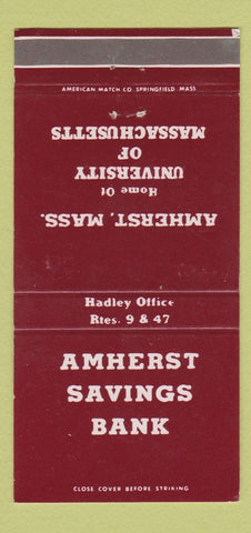 Matchbook Cover - Amherst Savings Bank MA 30 Strike