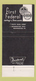 Matchbook Cover - First Federal Savings Washington PA 30 Strike