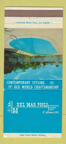 Matchbook Cover - Del Mar Pools CA 30 Strike