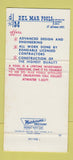 Matchbook Cover - Del Mar Pools CA 30 Strike