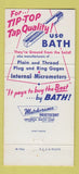 Matchbook Cover - John Bath Taps Gages Worcester MA 30 Strike