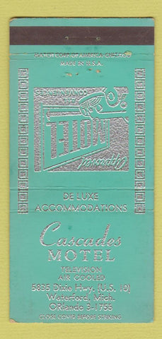 Matchbook Cover - Cascades Motel Waterford MI 30 Strike
