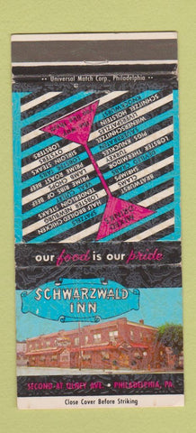Matchbook Cover - Schwarwald Inn Philadelphia PA 30 Strike