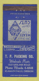 Matchbook Cover - TP Packing Meats Klamath Falls OR WEAR 30 Strike