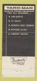Matchbook Cover - Yard Man Jackson MI WORN mowers 30 Strike