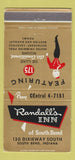 Matchbook Cover - Randall's Inn South Bend IN WEAR 30 Strike