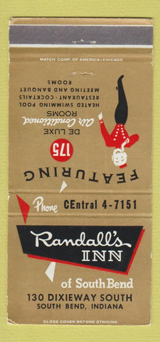 Matchbook Cover - Randall's Inn South Bend IN WEAR 30 Strike