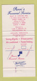Matchbook Cover - Perri's Funeral Home Upper Darby Philadelphia PA 30 Strike