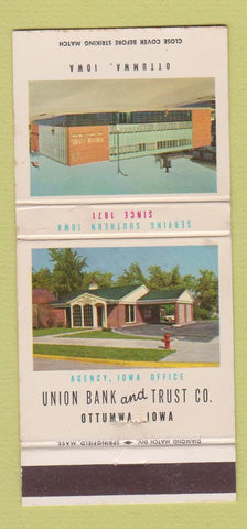 Matchbook Cover - Union Bank and Trust Ottumwa IA 30 Strike