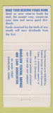 Matchbook Cover - Danielson Federal Savings Loan CT 30 Strike