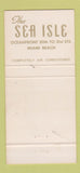 Matchbook Cover - The Sea Isle Hotel Miami Beach FL Cabana Club 30 Strike