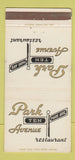 Matchbook Cover - Park Avenue Restaurant New York City 30 Strike