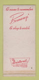 Matchbook Cover - Bomanzi Lexington KY SAMPLE WEAR 30 Strike