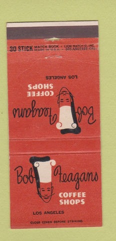 Matchbook Cover - Bob Feagans Coffee Shops Los Angeles CA 30 Stick