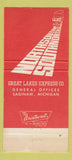 Matchbook Cover - GLX Great Lakes Express Trucking Saginaw MI 30 Strike
