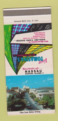 Matchbook Cover - Nassau Bahamas Tomasina's SAMPLE cloth 30 Strike