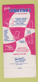 Matchbook Cover - Nassau Bahamas Tomasina's SAMPLE cloth 30 Strike