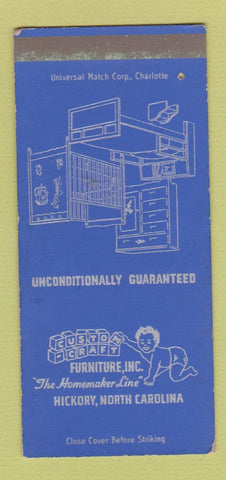 Matchbook Cover - Custom Craft Furniture Inc Hickory NC SAMPLE 30 Strike