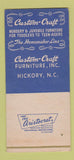 Matchbook Cover - Custom Craft Furniture Inc Hickory NC SAMPLE 30 Strike
