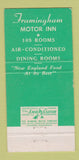 Matchbook Cover - Framingham Motor Inn MA 30 Strike