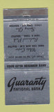 Matchbook Cover - Guaranty National Bank Seattle Renton WA WEAR 30 Strike