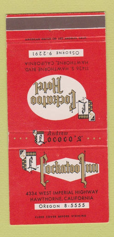 Matchbook Cover - Cockatoo Inn Hawthorne CA 30 Strike