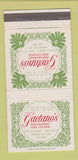 Matchbook Cover - Gaetano's Restaurant Lounge Kansas City MO WEAR 30 Strike