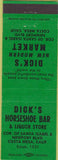 Matchbook Cover - Dick's Market Bar Costa Mesa CA