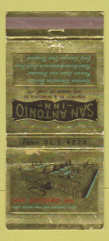 Matchbook Cover - San Antonio Inn TX WEAR 30 Strike