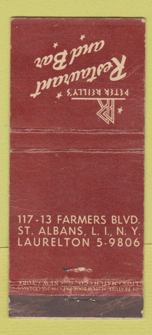 Matchbook Cover Peter Reilly's Restaurant St Albans LI NY WEAR 21 Strike Feature