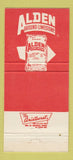 Matchbook Cover - Alden Calcium Carbonate Des Moines IA 30 Strike