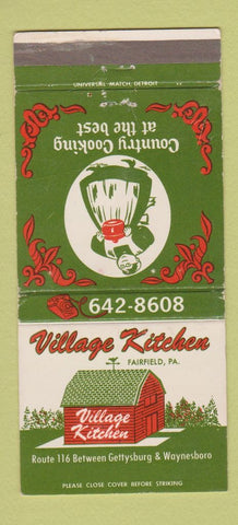 Matchbook Cover - Village Kitchen Fairfield PA 30 Strike