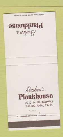 Matchbook Cover - Reuben's Plankhouse Santa Ana CA 30 Strike