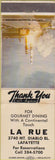 Matchbook Cover - La Rue Lafayette CA