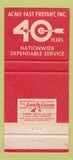 Matchbook Cover - Acme Fast Freight Trucking 1962 30 Strike