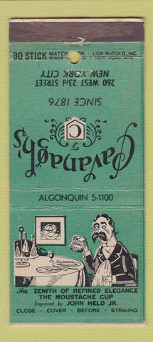 Matchbook Cover - Cavanagh's Restaurant New York City WEAR 30 Stick