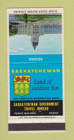 Matchbook Cover - Saskatchewan Toruism Regina SK  30 Strike